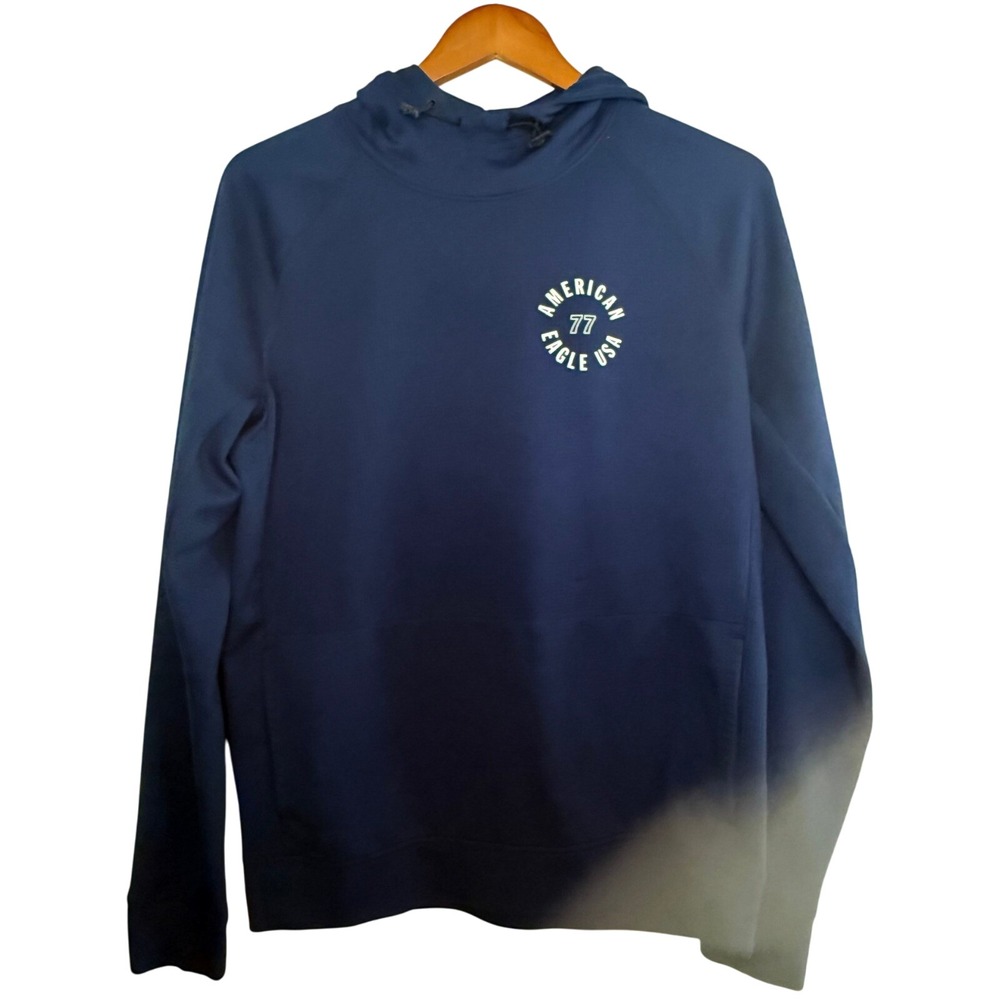 American Eagle Outfitters Mens Hoodie "77"‎ Logo Graphic Pullover Long Sleeve